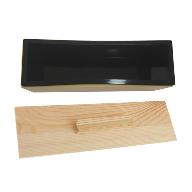Molde rectangular de silicona flexible y reutilizable con tapa - Herramientas para hacer jabones caseros. Negro