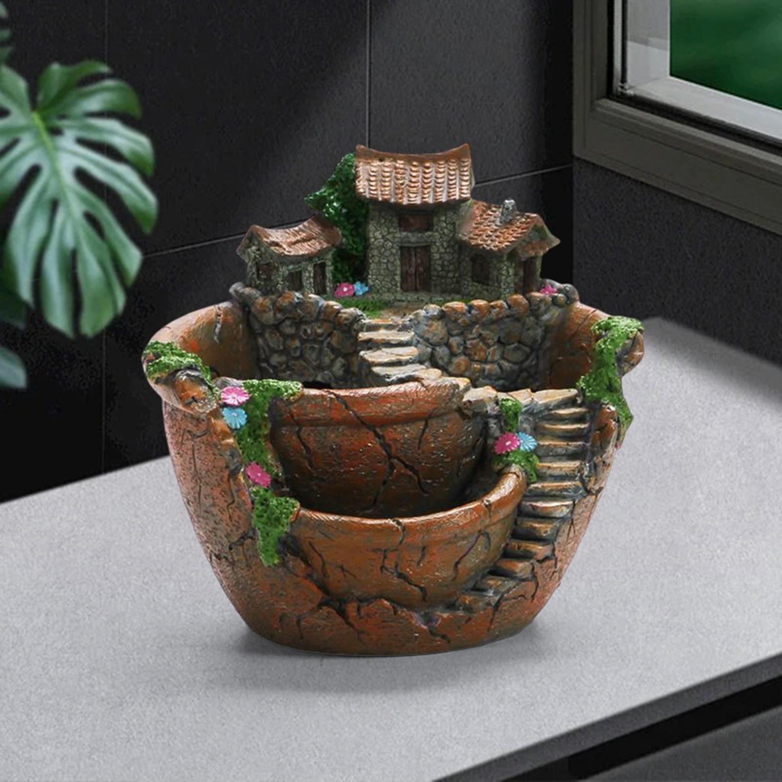 Succulent Plants Planter Flower Pot, Fairy Garden Design Crafts Creative Plant Flowerpot for Cacti Green Plant Balcony Store Orange