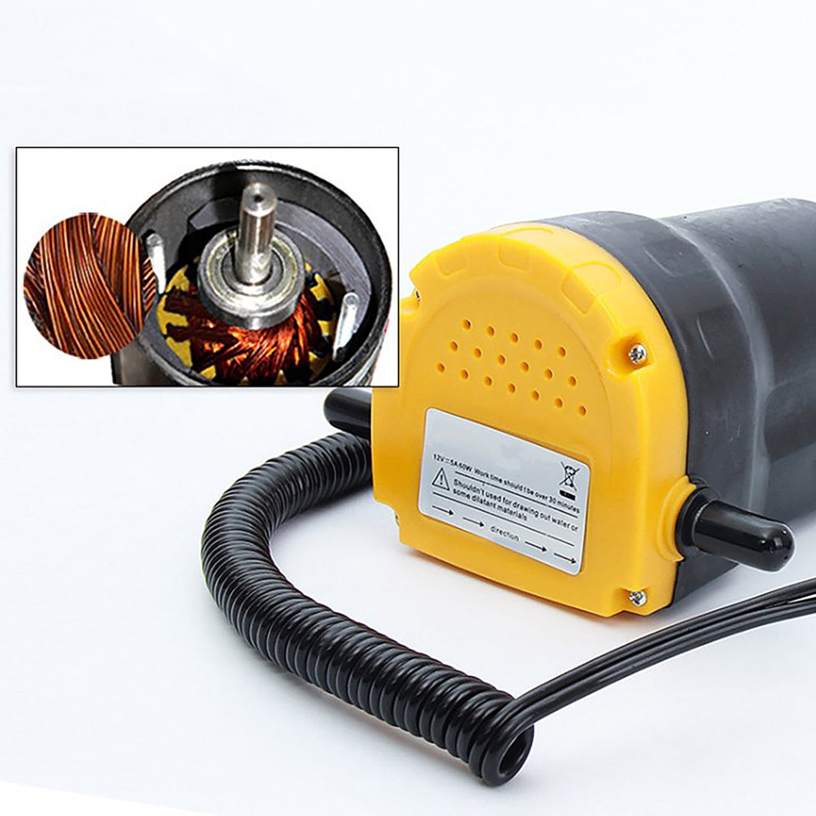 Electric Oil Transfer Pump 12V Self-Priming Oil Extractor | Portable Vacuum Scavenge Suction Pump | Transfers Water Fluids | High Efficiency | Compact Durable Plastic | 1L/min | For Car Motorcycle