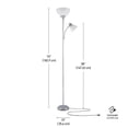 thumbnail image 4 of Globe Electric Delilah 72" Silver Torchiere Floor Lamp with Reading Light, 4 of 7