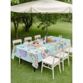 thumbnail image 3 of Easter Colorful Eggs Outdoor Tablecloth - 60x84 Inch Rectangle Dining Table Cover, Spring Flowers Leaves Country Plants Blue Waterproof Outdoor Table Cloth with Umbrella Hole & Zipper for Patio, 3 of 7