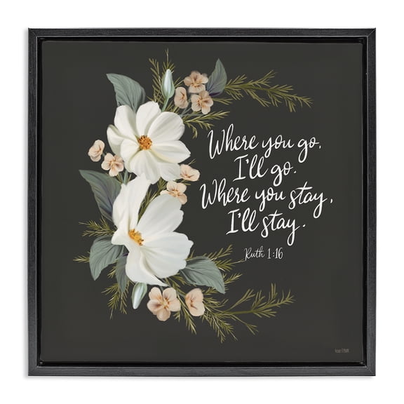 Stupell Industries French Country Black Floating Frame Canvas Art, 18 x 18, by House Fenway