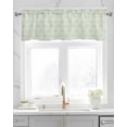 thumbnail image 2 of Sage Green Floral Linen Curtain Valance for Bedroom/Bathroom/Kitchen/Office/Living/Dining Room Windows,Abstract Minimalist Geometric Flower Pocket Topper Drapes Decorative Cafe Drapery Panel 42x12, 2 of 6