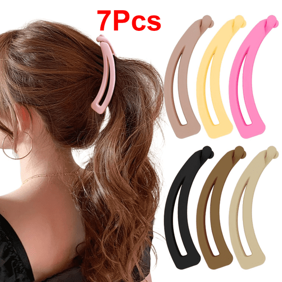 7 Pcs Banana Hair Clips for Thick & Fine Hair, Strong Hold Ponytail 4" Large Claw Clips, Matte Finish, for Women & Girls