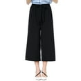 thumbnail image 5 of yillto Women Wide Leg Capris Pant Palazzo Dressy Casual Trousers Summer High Waist Lounge Capri Pants, 5 of 7
