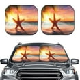 thumbnail image 2 of Balery 2 Piece Starfish Sunset Sea Beach Car Windshield Sun Shade|Foldable Front Windshield Shade for Car Front Window for Most Sedans SUV Truck-Large, 2 of 7