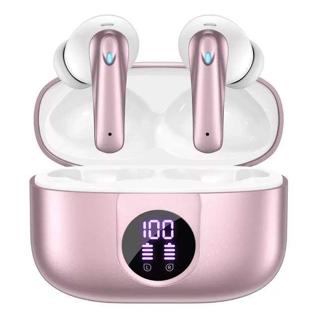 Audífonos Inalámbricos Occiam P91 In Ear Bluetooth 5.4 ANC ±30dB Cancelación de Ruido Color Rosa 60H Autonomía ENC Conexión Rápida Carga Inalámbrica HI-FI Bajo IPX7