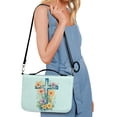 thumbnail image 6 of ZUXONGSY Cross Floral Print Bible Cover Case for Women Men Faux Leather Bible Bag Bible Case with Detachable Strap & Carrying Handle Lightweight Bible Totes, L, 6 of 7