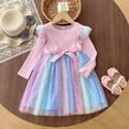 thumbnail image 6 of Splozh Toddler Sweater Dress for Girls Cute Soft Fall Winter Long Sleeve Princess Holiday Party Dress Toddler Birthday Dress Winter Princess Dress for Girls,Pink,2-3 Years, 6 of 8