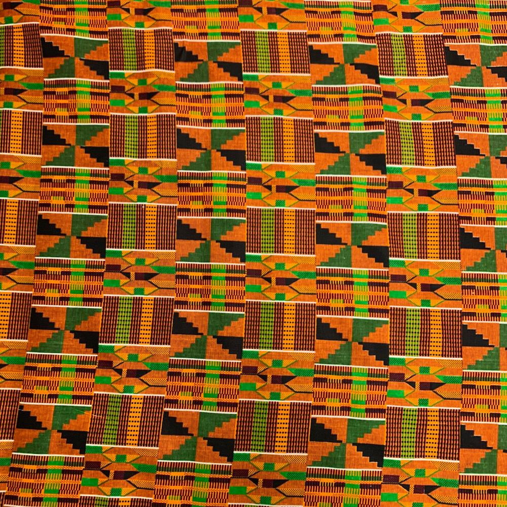FWD 44' 100% Cotton Sewing & Craft Fabric By the Yard, Orange, Green and Black