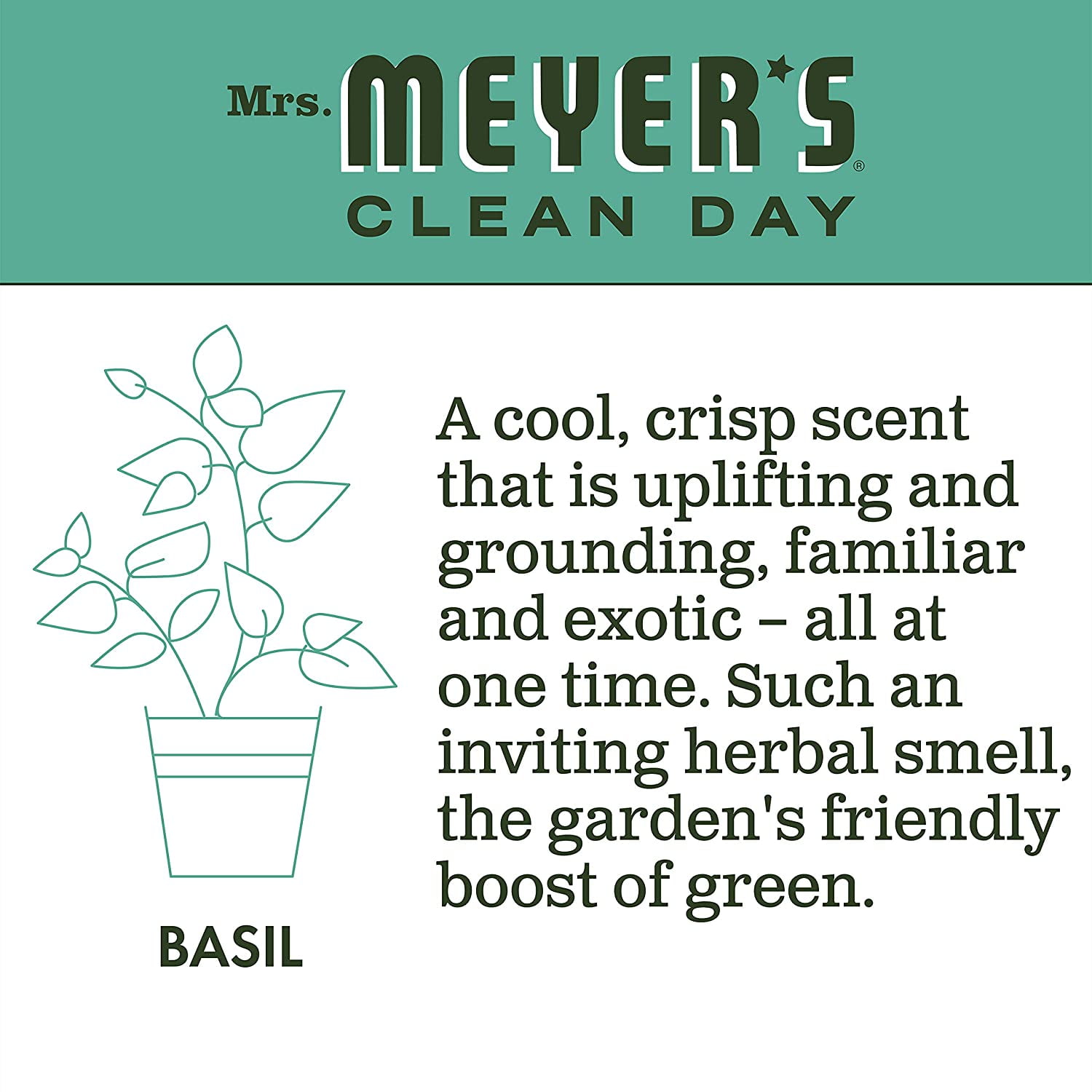 Mrs. Meyer's Liquid Hand Soap Refill Basil, 33 FL OZ (Pack of 3)