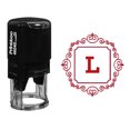 thumbnail image 1 of Printtoo Office Stationery Self Inking Square Swirl Border L Alphabet Monogram Initial R-40 Rubber Stamp, 1 of 5