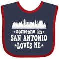 thumbnail image 3 of Inktastic Someone in San Antonio Loves Me Texas Boys or Girls Baby Bib, 3 of 4