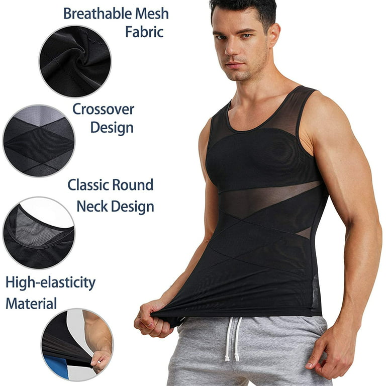 Men Compression Vest Shirt Body Shaper Slimming Tummy Control Underwear Tank  Top