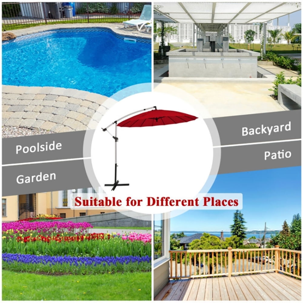 Aimee Lii 10 Feet Patio Umbrella Market Hanging Umbrella for Backyard Poolside Lawn Garden, Outdoor Umbrellas for Patio, Red Aimee Lii 10 Feet Patio Umbrella Market Hanging Umbrella for Backyard Poolside Lawn Garden, Outdoor Umbrellas for Patio, Red