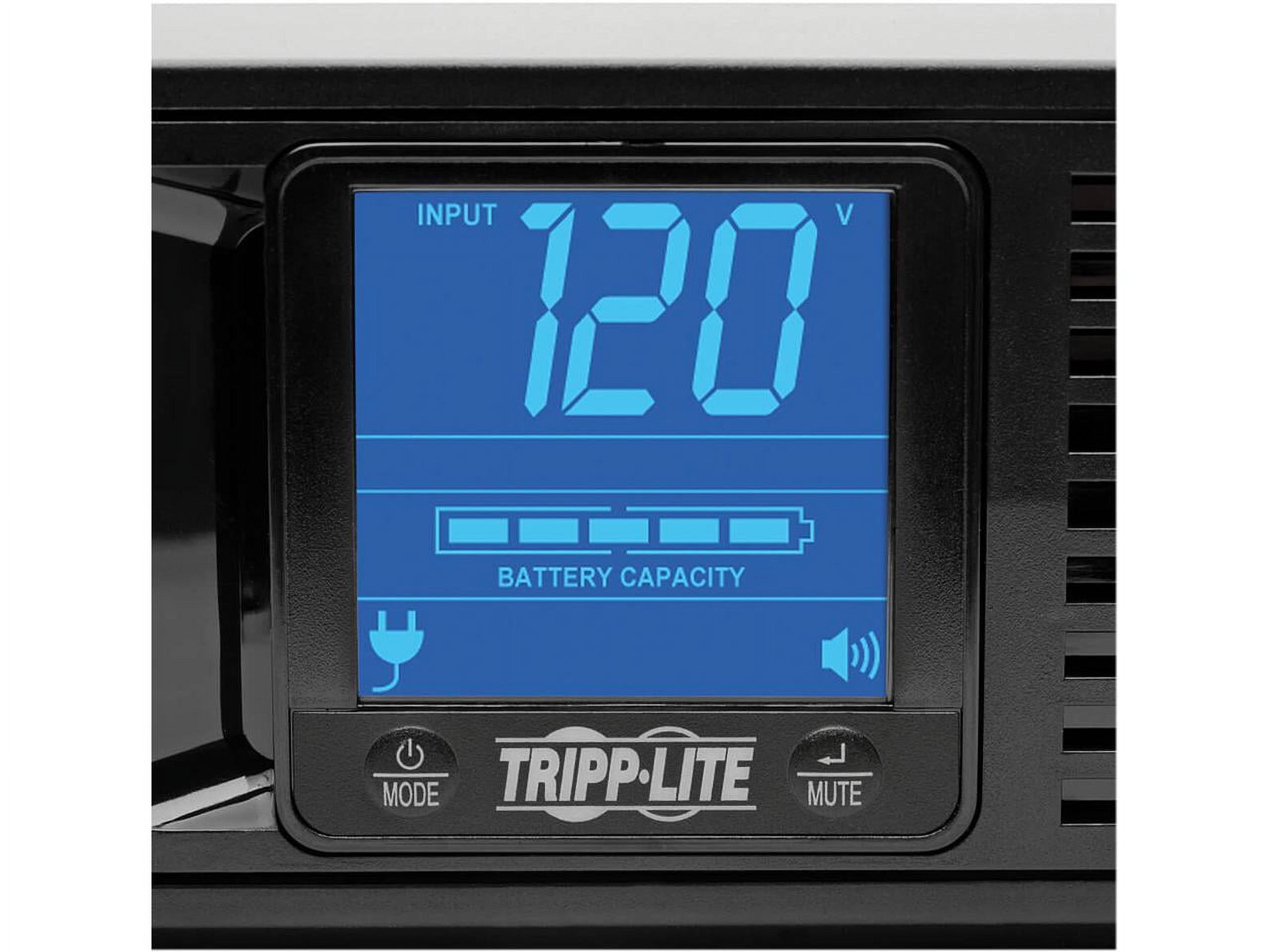 Tripp Lite 1500 VA Smart UPS Back Up, 900 W Rack-Mount / Tower, LCD, AVR, Extended Runtime Option, USB, DB9 (SMART1500LCDXL) - image 5 of 8