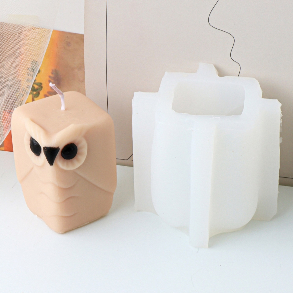 Geemin Standing Owl Silicone Mould Parrot Candle Molds Plaster Molds Ornament Molds