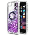 thumbnail image 2 of NageBee Designed for iPhone 6 6S 7 8, iPhone SE 3/2 (2022/2020 Edition) Magnetic Case for MagSafe, Tempered Glass Screen Protector/Wrist Strap Lanyard, Glitter Floating Liquid Cute Case (Purple), 2 of 6