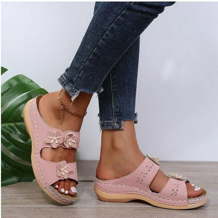 

Wedge Sandals for Women Summer Casual Beach Wedge Shoes Slip on Platform Slipper Mules Open Toe Shoes