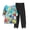 Black, variant on Lounge Sets for Women 2 Piece Fall Pants Sets Women 2 Piece Outfits Women's Casual Round Neck Short Sleeve Top And Pants Digital Printing Two-piece Set