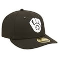 thumbnail image 3 of Men's New Era Black Milwaukee Brewers Low Profile 59FIFTY Fitted Hat, 3 of 6