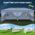 thumbnail image 5 of COBIZI 10x20 Pop Up Canopy Tent with 6 Removable Sidewalls, One-Push Setup, Waterproof UPF 50+, Air Vent, 3 Heights, Carry Bag, Sandbags, Stakes & Ropes for Parties, Commercial & Wedding, White, 5 of 9