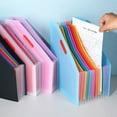 thumbnail image 4 of Xiao Hua 12 Pocket Expansion Rainbow Color Folder Folding File Organizer A4 Letter Size File Blue Organizer, 1 piece, 4 of 4