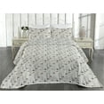thumbnail image 2 of Ambesonne Forest Quilted Bedspread Set 3 Pcs, Earthy Colors Deer Trees Art, Queen, Brown Eggshell and Pale Grey, 2 of 4