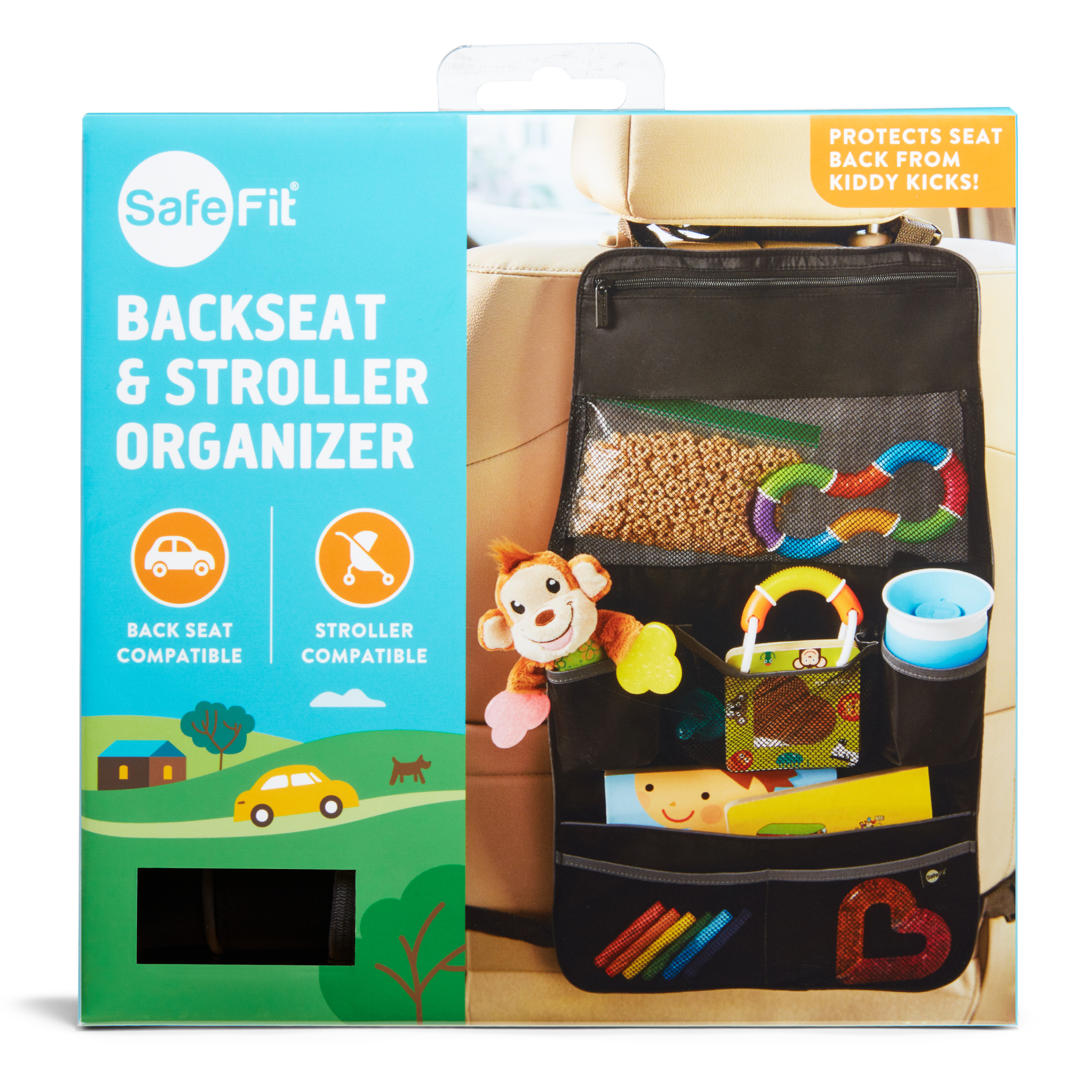 SafeFit® Infant and Toddler Car Backseat and Stroller Organizer, Black, Unisex - image 5 of 6