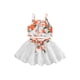 thumbnail image 1 of SAYOO Conjunto de Falda Infantil de 2 Piezas, Camisola de Patchwork con Tirantes de Espagueti con Estampado Floral para Niñas Bebés + Falda de Color Sólido Ahuecada con Cinturón SAYOO Moda, 1 of 8
