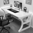 thumbnail image 2 of 40 Inch Stable Home Computer Desk with H-Shaped Legs - Study Office Workstation, Simple Home Writing Table for Bedroom, Easy to Install(Black+White), 2 of 7