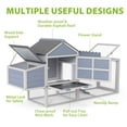 thumbnail image 5 of 80" Outdoor Wood Chicken Coop, 2-Tier Hen House with Openable PVC Roof & Planter Box, Nesting Box, Run, and Easy-Clean Tray, Backyard Patio Poultry Habitat, Gray, 5 of 11