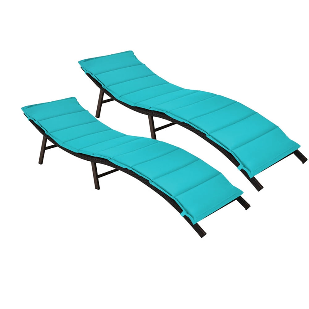 Aimee Lii 2Pcs Folding Patio Lounger Chair, Beach Lounge Chair for Outdoor, Patio Loungers, Turquoise Aimee Lii 2Pcs Folding Patio Lounger Chair, Beach Lounge Chair for Outdoor, Patio Loungers, Turquoise
