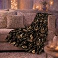 thumbnail image 6 of Woodland Rabbit Fawn Owl Fox Vintage Botanical Roses, Cozy Woodland Scene, Warm Flannel Blanket for Cabin and Lodge, Bird Lovers Housewarming Gift, Botanical Home Decor, 6 of 9