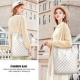 thumbnail image 6 of Ayieyill Corduroy Tote Bag for Women Girl Canvas Shoulder Cord Purse with Inner Pocket (Grid), 6 of 6