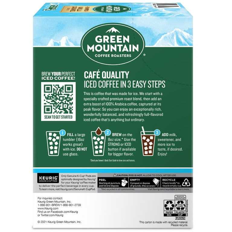 Keurig Green Mountain Coffee Roasters Brew Over Ice Vanilla Caramel Medium  Roast Pods - 24ct : Target