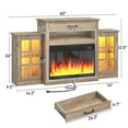 thumbnail image 6 of 60" Electric Fireplace with Mantel, LED Fireplace TV Stand for up 65" 70" Flat Screen TVs, Tall Entertainment Center with Glass-Doors & Glass-Shelves, 6 of 10