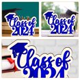 thumbnail image 3 of FESTFENDS Congrats Grad Centerpiece Graduation Cap Decor Wood Table Decoration Blue 1Set, 3 of 6