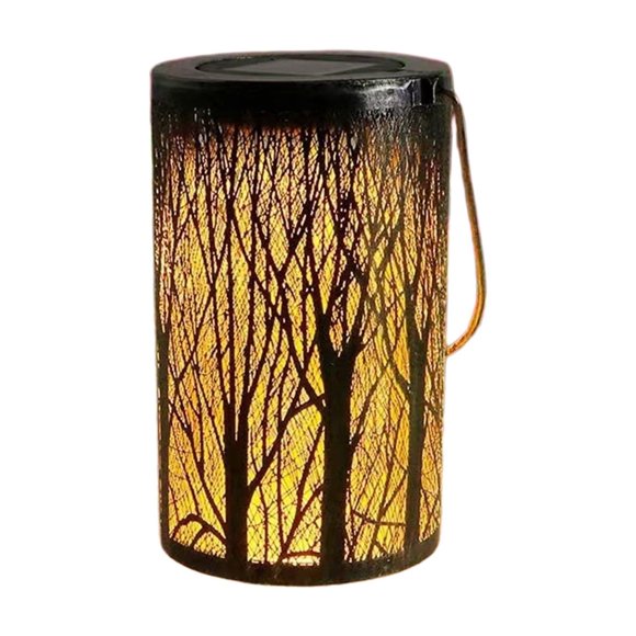 SLYNSHome Solar Lantern Outdoor,Hanging Hollow Out Lantern Lights Retro Metal Lamps for Patio,Balcony,Yard,Walkway,Landscape Decor