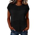 thumbnail image 2 of Miluxas Womens Summer Tank Tops Crochet Hollow Out Round Neck Pullover Tops Lightweight Loose Sleeveless Sweater Shirts Beach Cover Ups Black, 2 of 5