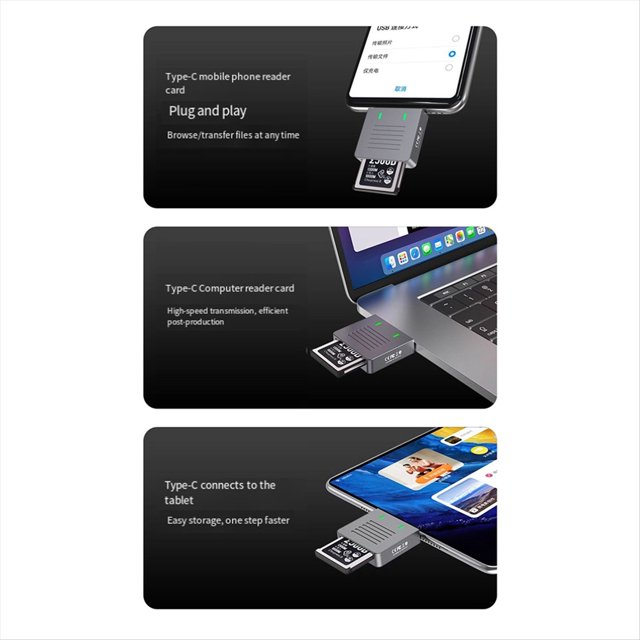 para R5 Z6/Z7 CFexpress TYPE-B CáMara de Alta Velocidad USB3.2 Lector de Tarjetas de Transferencia de 10 Gbps, Puerto CFE-C