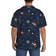 thumbnail image 3 of Fotbe Cartoon Space Planets Camisa Estampada de Manga Corta para Hombre, Casual de Verano, Estilo Playero, Sin Arrugas-3X-Large, 3 of 5