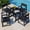 Black, variant on Walsunny 5-Piece Polywood Outdoor Dining Furniture，All-Weather HDPE Patio Furniture Set,Square Patio Table and Chairs,Black