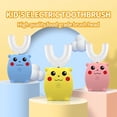 thumbnail image 2 of Cepillo de dientes eléctrico para niños con patrón de dibujos animados, cabezal de cepillo de silicona suave, cepillo de dientes eléctrico sónico totalmente automático para niños, 2 of 5