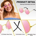 thumbnail image 4 of Gafas de sol BOUBONI, rosas, hippie, redondas, para mujer y hombre, 4 of 7