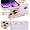 thumbnail image 3 of for iPhone 14 Pro Case for Women Girls 6.1 Inch, Cute Gold Heart Slim Soft TPU Silicone [Shockproof Bumper] Protective [Scratch Resistant] Girly Phone Case for iPhone 14 Pro-Light Purple, 3 of 12