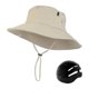 thumbnail image 1 of Sombrero de pesca de ancha con carcasa rígida interior ajustable para senderismo y Beige, 1 of 8