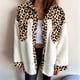 thumbnail image 5 of Chaqueta de Franela Abotonada de para Mujer, con Solapa Afelpada, Larga, Blusa A Cuadros, Otoño Estampado de Leopardo S, 5 of 6