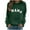 A-Army Green, variant on Women's Seasonal Long Sleeve Sweatshirt – Round Neck Pullover No Hood Comfort Fit Casual Printed Top Under $10