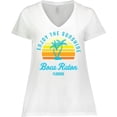 thumbnail image 3 of Inktastic Summer Enjoy the Sunshine Boca Raton Florida in Blue Women's Plus Size V-Neck T-Shirt, 3 of 5